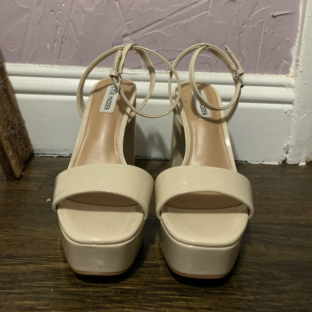 Steve Madden Cream Platform Heels